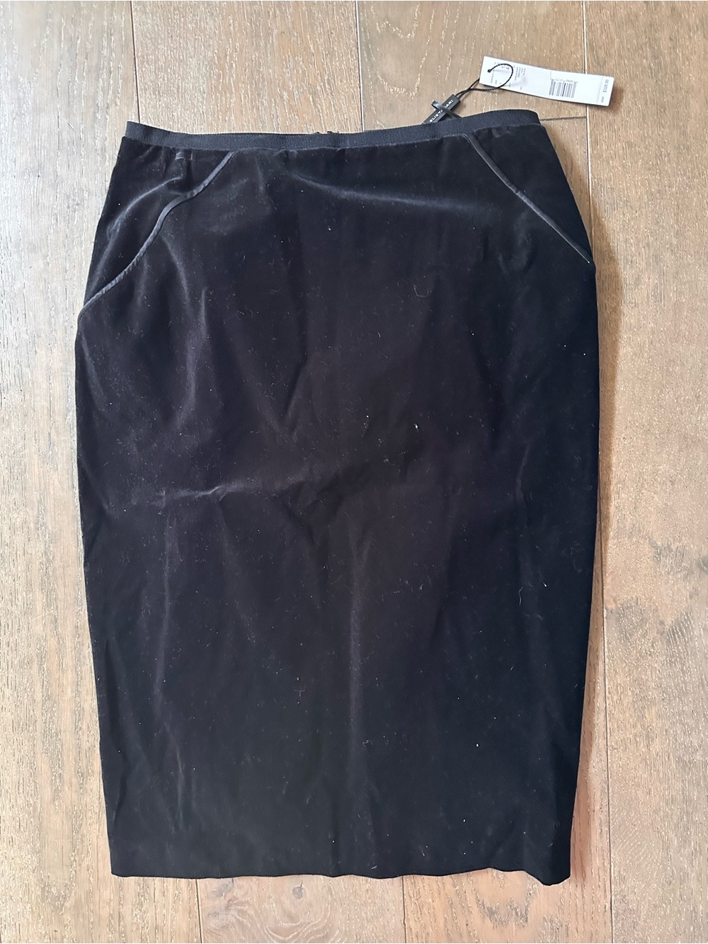 Elie Tahari Harla Skirt Black Velvet Pencil Skirt